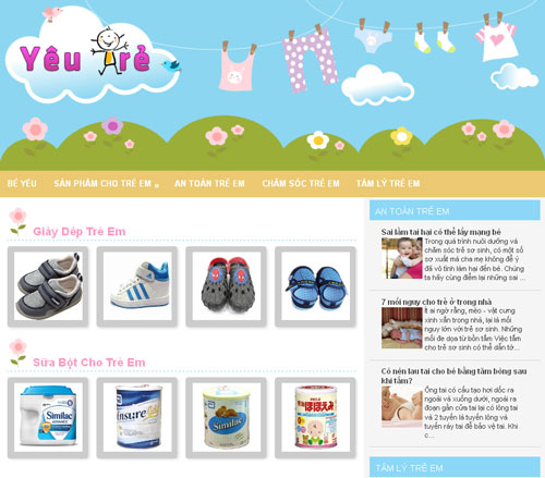 Yêu trẻ – Thời trang trẻ em – Shop đồ trẻ em, đồ sơ sinh – Giới thiệu website mới