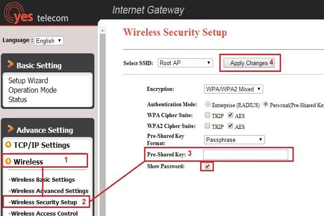 Cách đổi mật khẩu wifi modem VNPT Yes Telecom